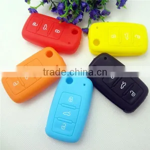 Black Silicone Key Case for Volkswagen 3 Buttons thumbnail-4