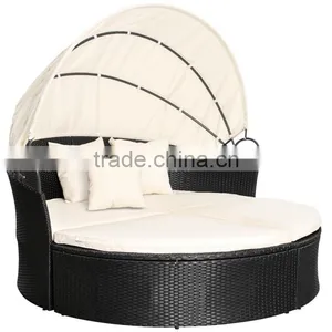 Black Garden Furniture Luxury Leisure Rattan Bed thumbnail-3