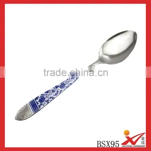 High Quality Blue and White Porcelain Stainless Steel Metel Spoon thumbnail-1