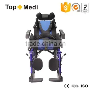TOPMEDI Physical Therapy Reclining Manual Wheelchair for Cerebral Palsy People thumbnail-4