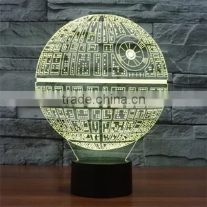 3D Death Star LED Night 7 Color Change Touch Switch Table Desk Lamp Light thumbnail-4