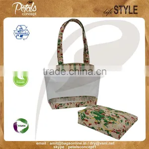 See Through PVC/ PP Laminated Juco Bag With Pouch thumbnail-3