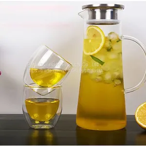 Water Bottle Wholesale Glass Bottle Wholesale Water Jug Glass Decanter Glass Bottle for Kitchen Resturant and Hotel thumbnail-2