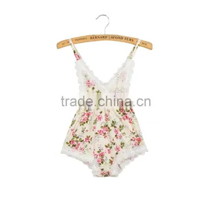 2017 Boutique Baby Clothing Rompers Baby Girl Lace Rompers Fashion Infant and Toddlers Floral Rompers thumbnail-1