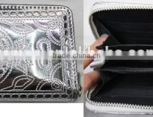 Fashion New Silver Stitching Crown Leather pu Wallet thumbnail-1