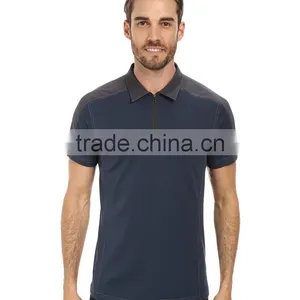 Custom High Quality Mens Zipper Collar Design Polo Shirts for Sale thumbnail-1