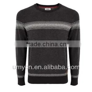 2014 Hot Sale Jacquard Ribbed Wool Blended Men's Pullover Sweater thumbnail-1