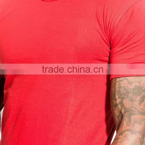 Mens Plain Gym Running Fitness T Shirt With Hem Bottom thumbnail-2