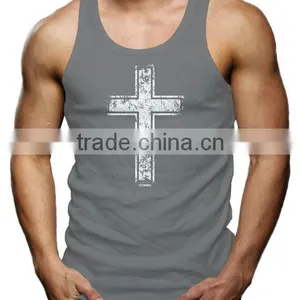 China Printing Cotton Custom Gym Wholesale Mens Singlet thumbnail-5