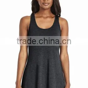 Next Level Apparel Women's Tri-Blend Racerback Tank Dress - 50% Polyester, 25% Combed Ring-spun Jersey, 25% Rayon thumbnail-2