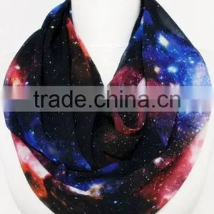 Space Galaxy Infinity Scarf Loop Scarf Circle Scarf Spring Summer Fall Winter Session Gift Ideas for Her Girlfriend Wife thumbnail-4