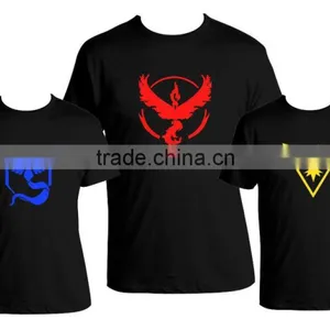 Factory Custom Blank Colorful Pokemon Go Logo Priting Cotton Tee Shirt Men's t Shirt Pokemon go Pokemon thumbnail-2