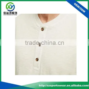 OEM Custom Mens Long Sleeve 100% Cotton Soft Tee Shirt Sports Wear Button up Shirt thumbnail-3