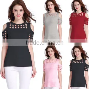 Sexy Women Dry Fit Plain T-shirts Directly From Factory V-neck Blank T-shirts thumbnail-1