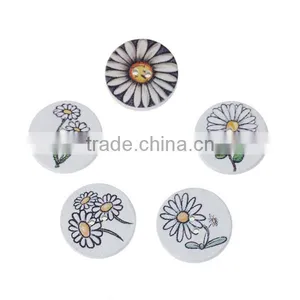 Wood Sewing Buttons Scrapbooking 2 Holes Round At Random Flower Pattern 20mm Dia thumbnail-1