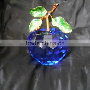 Wedding Gifts for Guests Blue k9 Crystal Apple thumbnail-3