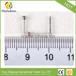 Wholesale 1.8mm Colorful Round Diamond Stainless Steel Nose Ring thumbnail-6