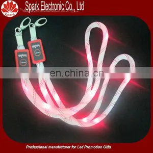 Custom Led Flashing Light Necklace Lanyard,led Light up Christmas Flat Lanyard thumbnail-1