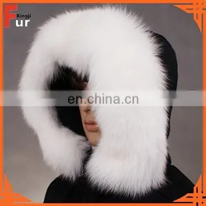 White Color Real Fox Fur Trimming thumbnail-1