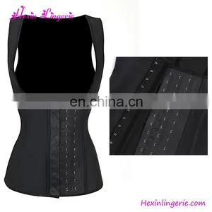 Latex Rubber Black 9 Steel Boned Figure Shaping Women Buckle Corset Women thumbnail-3