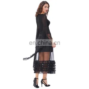 Belle Poque Retro Vintage Sexy Women's Ruffled Lace Hem See-Through Long Skirt BP000348-1 thumbnail-3