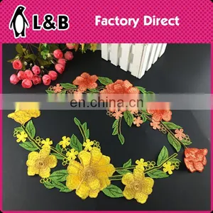 2017 Fashion Garment Accessories Crochet Chemical Collar Embroidered Designs Flower Polyester Neck Lace in Pair Collar Lace thumbnail-2