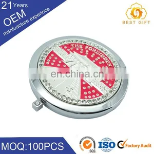 Custom Metal Small Round Shape Metal Pocket Mirror With Logo thumbnail-4