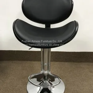 Modern Leather Cushion Plywood Backrest Bar Chair thumbnail-3