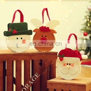 Cute Snowman Santa Claus Trick Or Treat Halloween Felt Candy Tote Bag thumbnail-2