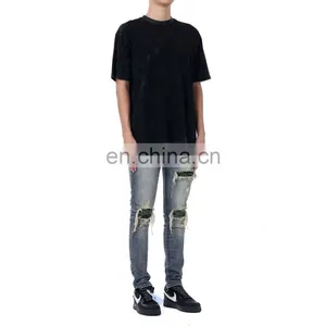 DiZNEW 2020 Knee Ripped Jeans Bulk Wholesale Guccibelt Mans Jeans thumbnail-5