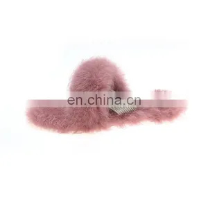 Comfortable Indoor Fur Slides Korean Furry Outdoor Soft Non-slip Wholesale Fashion Winter Slippers For Shoes Women thumbnail-5