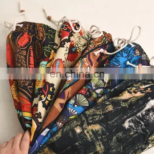 Summer Cotton and Linen Printed Pants Casual Sports Loose Large Size Quick-drying Shorts Thin Men's Beach Pants thumbnail-2