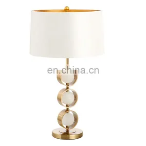 Metal Lamp Base White Fabric Shade Table Lamp Home Decor Led Table Light thumbnail-2