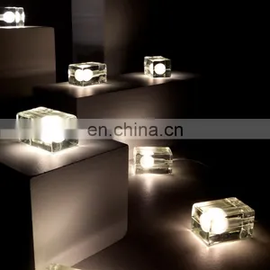 Modern Contemporary Hotel Bedroom Table Lamps With Glass Shades LED Ice Cube Table Lamp thumbnail-3