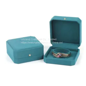 New Octagonal Super Fiber Jewelry Packing Box Ring Earring Necklace Bracelet Box With Custom Logo. thumbnail-2
