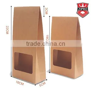 Environmental Protection Kraft Paper Shopping Bag With Clear Window and Sticker thumbnail-1