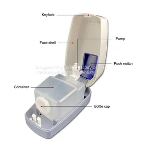 Commercial 500ml Wall Mounted Hand Sanitizer Liquid Spray Soap Dispenser for Hospital School Mall Office Building thumbnail-4
