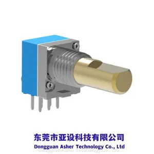 8mm Metal Shaft Horizontal Type Dual Gang Rotary Potentiometer Use for Interpone and Small Audio Device, Small Radio thumbnail-1