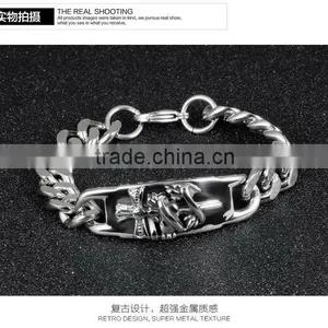 Antic Unique Titanium Sterling Steel Man Bracelets Handmade Heavy 316L Steel Design Bangles thumbnail-4