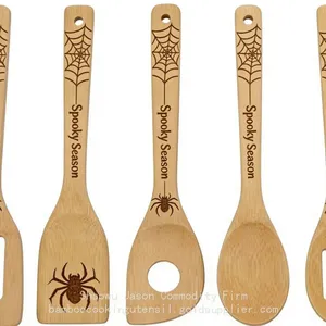 Bamboo Utensil Set Cavred Bamboo Wood Utensils,bamboo Kitchen Tool for Sale thumbnail-3