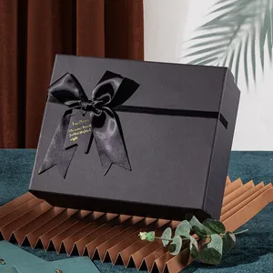 Rectangular Paper Gift Lid Box With Ribbon thumbnail-3