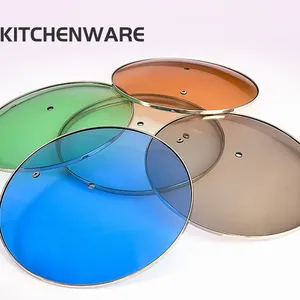 4mm Clear Tempered Glass Lid 12cm 14cm 16cm 18cm 20cm 22cm 24cm 26cm 28cm 30cm 32cm for Kitchen thumbnail-5