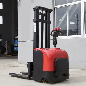 2T 3.5m Electric Stacking Truck New Steel Pallet Stacker With Adjustable Lifting Forks Walking Stand-On Type for Hotels thumbnail-4