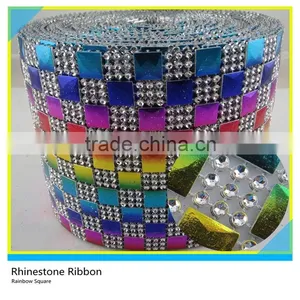 Plastic Diamante Rhinestone Ribbon Sew on 10 Yards 30 Rows Sivler Rhinestone Mesh Quality Choice thumbnail-5