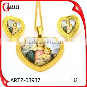 316l Stainless Steel Jewelry Pendant Necklace Blessed Virgin Mary Gold Jewelry 18k thumbnail-3