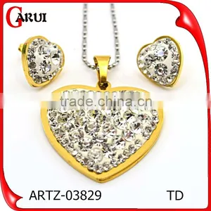 Brazilian Gold Jewelry Wholesale 316L Stainless Steel Jewelry Ruby Jewelry Set thumbnail-3