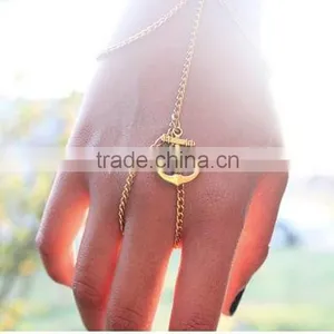 Electroplating Metal Simple Slave Chain Hand Harness Bracelet Ring Jewelry thumbnail-3