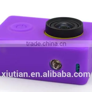 Sillicone Rubber Cover Case Skin Protector for XiaoMi Yi Camera + Lens Cap thumbnail-2