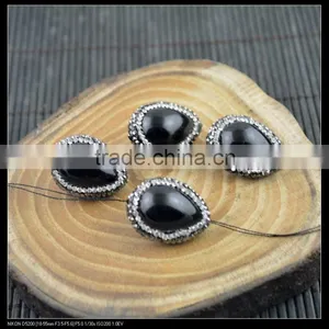 LFD-0060B Wholesale Black Obsidian Pave Rhinestone Crystal Connectors Spacer Beads For Jewelry Making Bracelet Necklace thumbnail-2