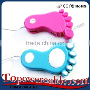 Cute Foot Shape Professional Power Adapter Usb 2.0 Extenders Hubs thumbnail-1